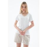 Fashion Friends 25Y0478K1 Kadın V Yaka T-Shirt