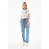 Fashion Friends 25Y0657K1 Kadın Beli Bağlamalı Denim Pantolon