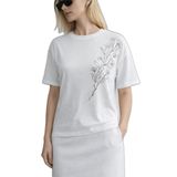 Fashion Friends Baskılı Bisiklet Yaka Kısa Kollu Bluz Bayan BLUZ 26Y0229K1