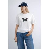 Fashion Friends Baskılı Ekru Kadın T-Shirt