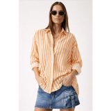 Fashion Friends Çizgili Kadın Gömlek 26Y0670K1 - Turuncu