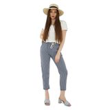 Fashion Friends Comfort Fit Lastikli Çizgili Pantolon Bayan PANTOLON 25Y0344K1