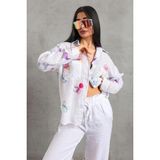 Fashion Friends Desenli Pamuklu Uzun Kollu Gömlek Bayan Gömlek 26Y0052K1 - Pembe