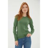 Fashion Friends Fashıon Frıends Kadın Bisiklet Yaka Kazak 25K0777K1 - Yeşil