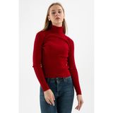 Fashion Friends Fitilli Balıkçı Yaka Kazak Bayan Kazak 23K0288K1 - Bordo