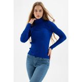 Fashion Friends Fitilli Balıkçı Yaka Kazak Bayan Kazak 23K0288K1 - Saks - XL