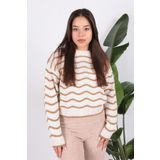 FASHION FRIENDS KADIN AJURLU KAZAK 24K0376K1 BEJ XL