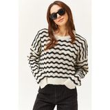 FASHION FRIENDS KADIN AJURLU KAZAK 24K0376K1 SİYAH M