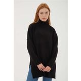 Fashion Friends Kadın Balıkçı Yaka Uzun Kazak 23K0280K1 Siyah