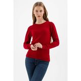 FASHION FRIENDS KADIN BİSİKLET YAKA KAZAK 24K0245K1 BORDO M