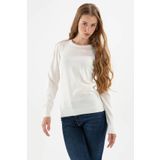 FASHION FRIENDS KADIN BİSİKLET YAKA KAZAK 24K0245K1 EKRU 3XL
