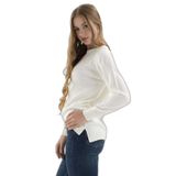 Fashion Friends Kadın Bisiklet Yaka Kazak K0242K1 Ekru XL
