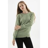 Fashion Friends Kadın Bisiklet Yaka Tunik - XS - Yeşil
