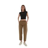 FASHION FRIENDS Kadın Boyfriend Pantolon, Haki, 36 Beden