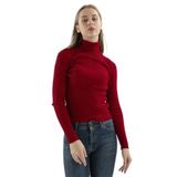 Fashion Friends Kadın Fitilli Balıkçı Yaka Kazak 23K0288K1 Bordo S