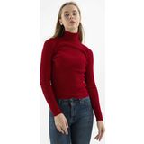 Fashion Friends Kadın Fitilli Balıkçı Yaka Kazak 23K0288K1 Bordo