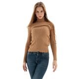 Fashion Friends Kadın Fitilli Balıkçı Yaka Kazak 23K0288K1 Camel S