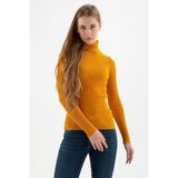 Fashion Friends Kadın Fitilli Balıkçı Yaka Kazak 23K0288K1 Hardal M