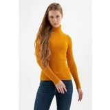 Fashion Friends Kadın Fitilli Balıkçı Yaka Kazak 23k0288k1 Hardal