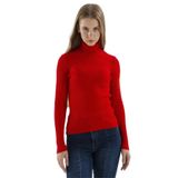 Fashion Friends Kadın Fitilli Balıkçı Yaka Kazak 23K0288K1 Kırmızı XL