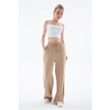 Fashıon Frıends Kadın Geniş Paça Keten Pantolon 25Y0608k1