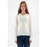 Fashion Friends Kadın Kazak Ekru 23K0244K1 - 2XL