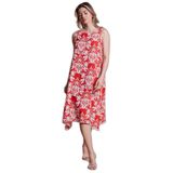 Fashion Friends Kadın Kolsuz Damask Desenli Elbise, Kırmızı, S Beden
