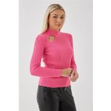 Fashion Friends Kadın Pencere Detaylı Kazak 23k0167k1 Fuşya