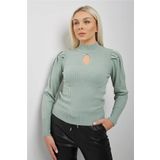 Fashion Friends Kadın Pencere Detaylı Kazak 23k0397k1 Çağla
