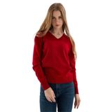 Fashion Friends Kadın V Yaka Kazak 23K0244K1 Bordo XS
