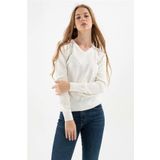 Fashion Friends Kadın V Yaka Kazak 23K0244K1 Ekru