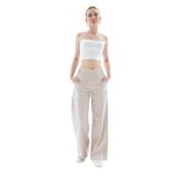 FASHION FRIENDS Kadın Wide Leg Pantolon, Bej, M Beden, 25Y0042K1