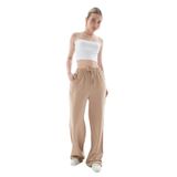FASHION FRIENDS Kadın Wide Leg Pantolon, Bej, XS