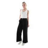 FASHION FRIENDS Kadın Wide Leg Pantolon, Siyah, S Beden