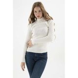 Fashion Friends Kadın Yarım Balıkçı Kazak 23k0389k1 Ekru