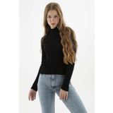 Fashion Friends Kadın Yarım Balıkçı Kazak 23K0389K1 Siyah XS
