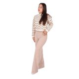 FASHION FRIENDS Kadın Yüksek Bel Slim Fit Pantolon, Bej, M