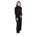 FASHION FRIENDS Kadın Yüksek Bel Slim Fit Pantolon, Siyah, S