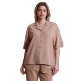 Fashion Friends Keten Karışımlı Standart Fit Kısa Kollu Gömlek Bayan GÖMLEK 25Y0605K1