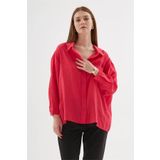 Fashion Friends Oversize Fuşya Kadın Gömlek 25y0571k1