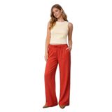 Fashion Friends Pamuk ve Keten Karışımlı Yüksek Bel Pantolon Bayan PANTOLON 26Y0608K1