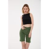 Fashion Friends Pamuklu Dar Kalıp Bisiklet Yaka Crop Bluz Bayan BLUZ 26Y0326K1