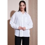Fashion Friends Pamuklu Rahat Kalıp Uzun Kollu Bayan Gömlek 26Y0245K1 BEYAZ