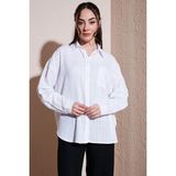 Fashion Friends Pamuklu Rahat Kalıp Uzun Kollu Gömlek Bayan Gömlek 26Y0245K1 - Beyaz