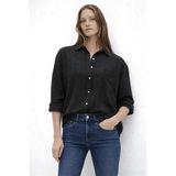 Fashion Friends Pamuklu Rahat Kalıp Uzun Kollu Gömlek Bayan Gömlek 26Y0245K1 - Siyah