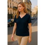 Fashion Friends Pamuklu Regular Fit Dantel Detaylı V Yaka Bayan Bluz 25Y1201K1 SİYAH