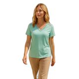 Fashion Friends Pamuklu Regular Fit Dantel Detaylı V Yaka Bluz Bayan BLUZ 25Y1201K1