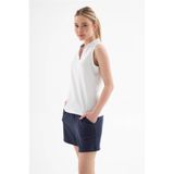 Fashion Friends Polo V Yaka Beyaz Kadın Kolsuz T-shirt 26Y0516K1