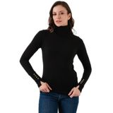 Fashion Friends Regular Fit Balıkçı Yaka Düğme Detaylı Kazak Bayan KAZAK 25K0024K1