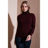 Fashion Friends Regular Fit Balıkçı Yaka Kazak Bayan Kazak 25K0780K1 - Bordo - M